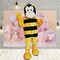 Adult Bumble Bee Mascot Costume Yellow and Black Jumpsuit with Head Mitts and Feet